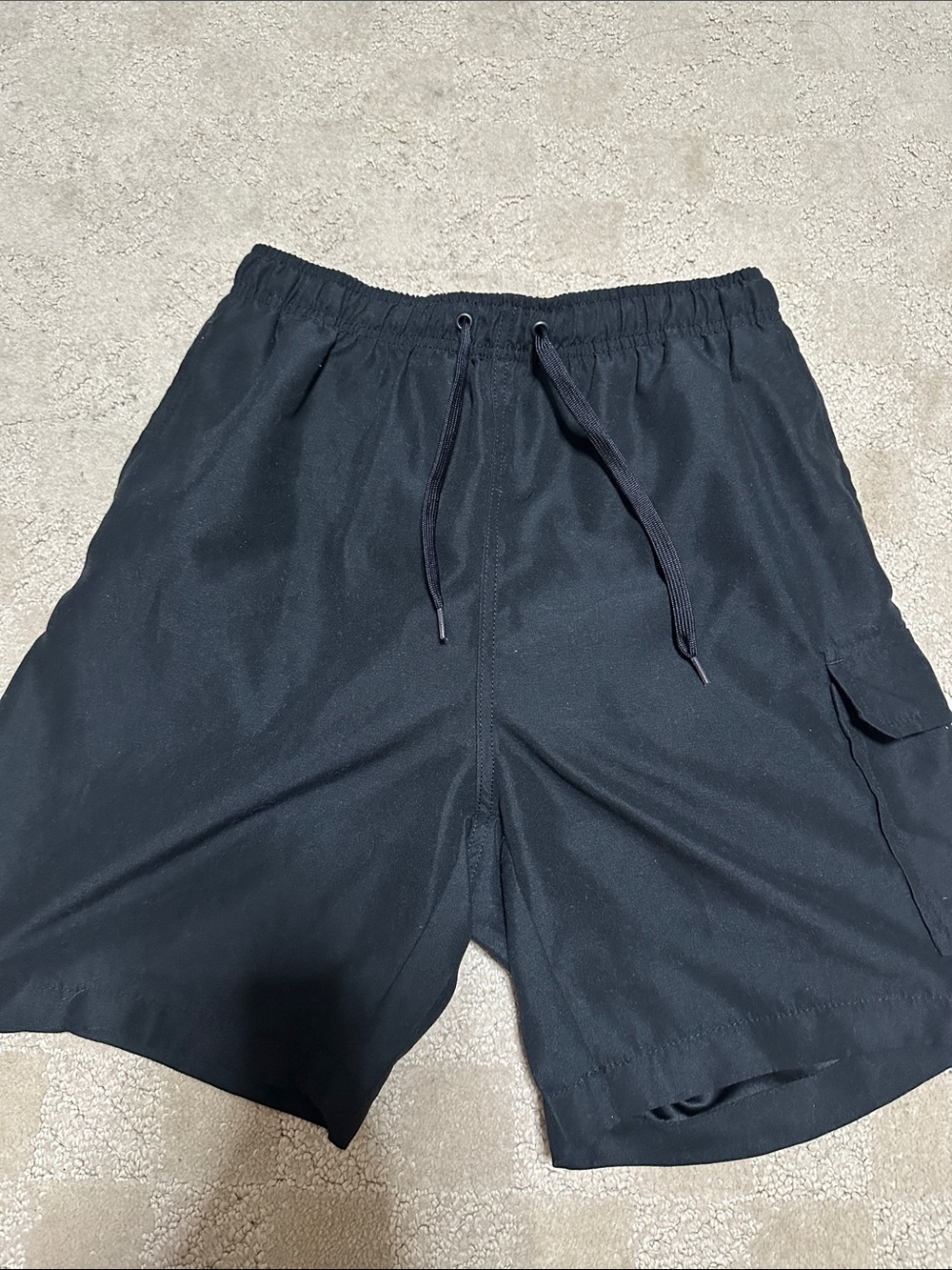 Men's Black Drawstring Swimming Shorts